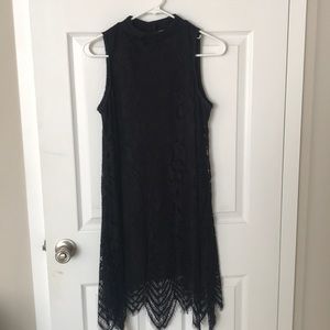 Black dress with lace overlay